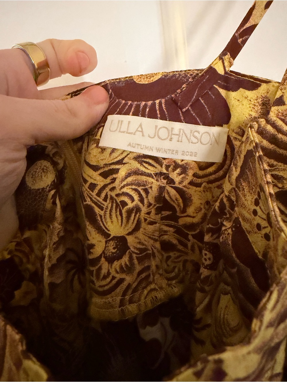 Ulla Johnson Yellow and Brown Tiered Ruffle Maxi Dress - Picture 3 of 4